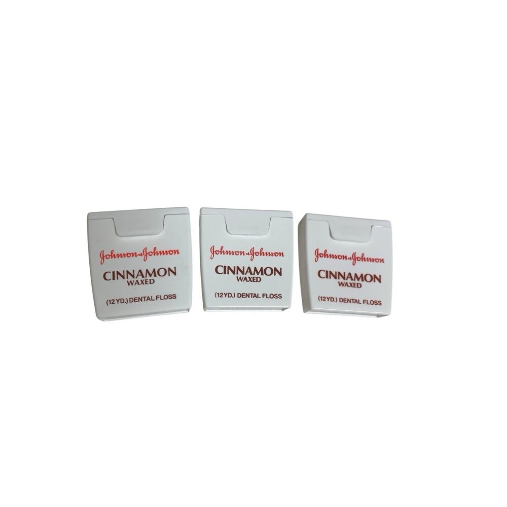 Johnson Johnson Vintage 1980s NOS Cinnamon Waxed Dental Floss 12 Yd Lot of 3